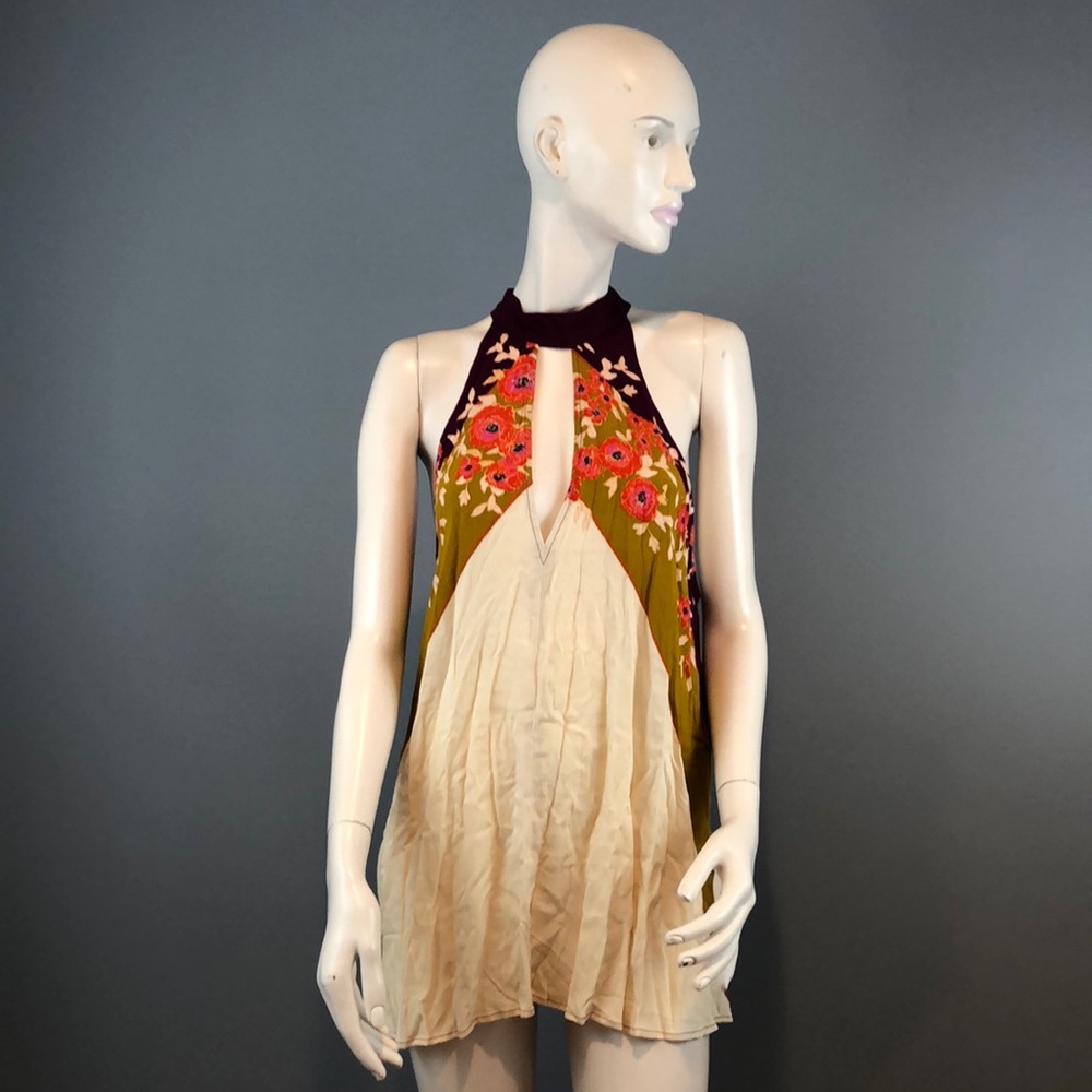 NWOT Free People Halter Print Top Sz XS